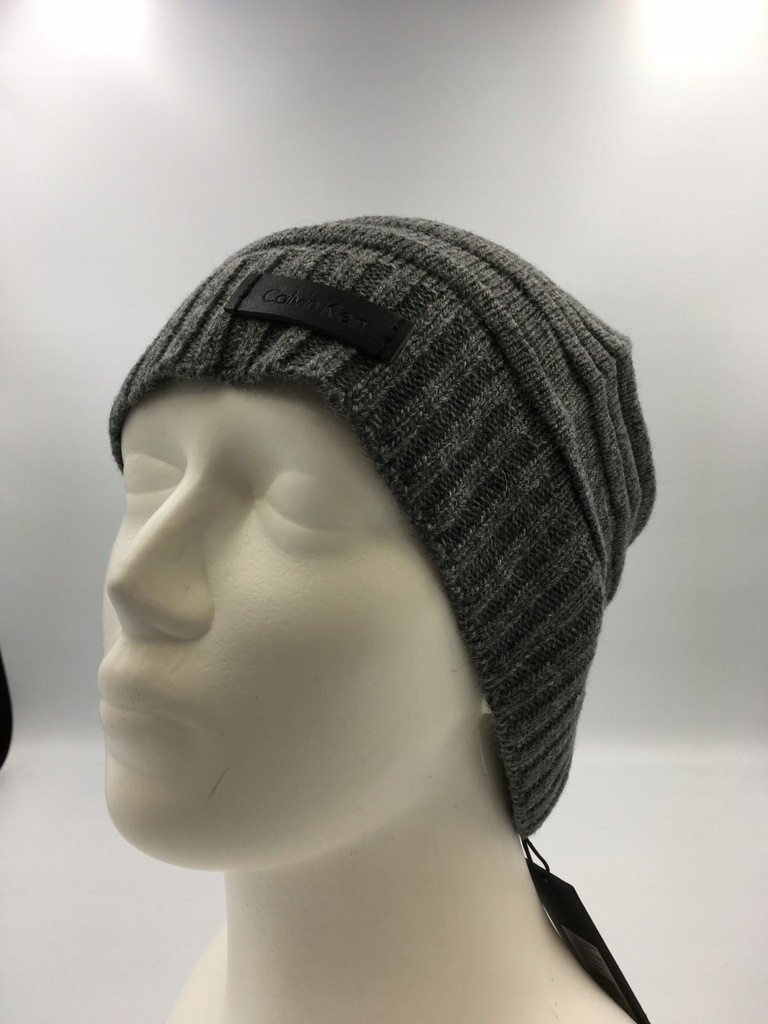 17 CALVIN KLEIN czapka beanie szara