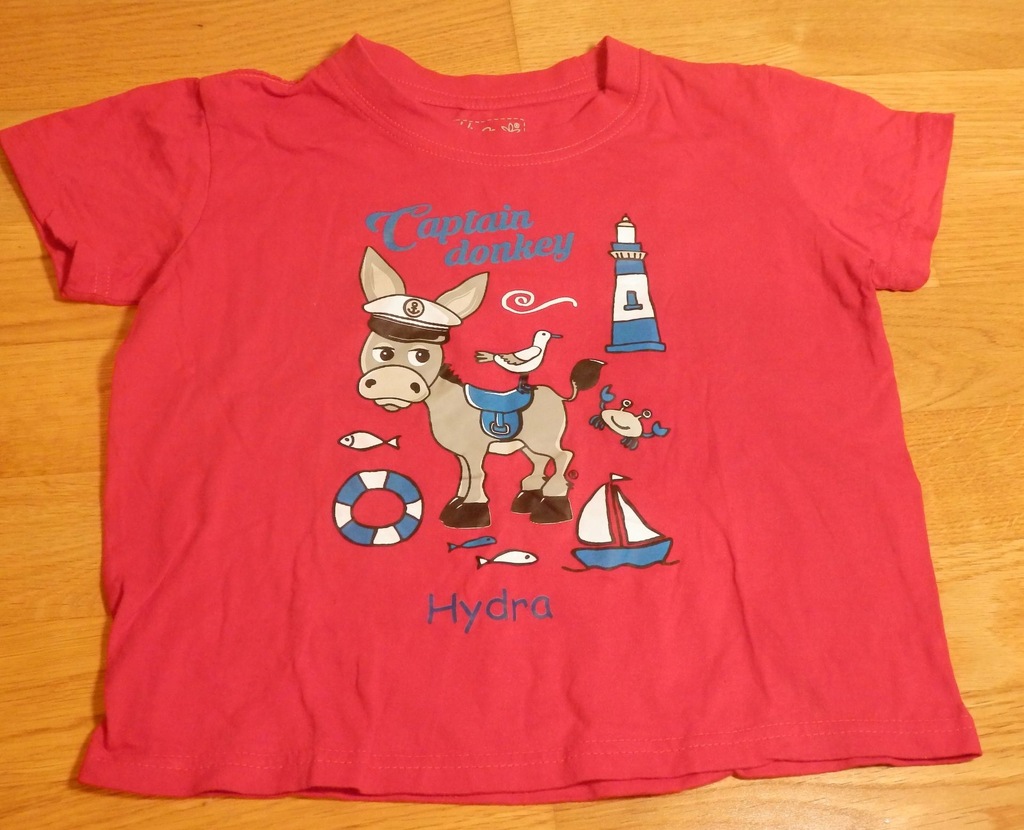 T-shirt koszulka chłopca czerwona 5-6 lat Osiołek