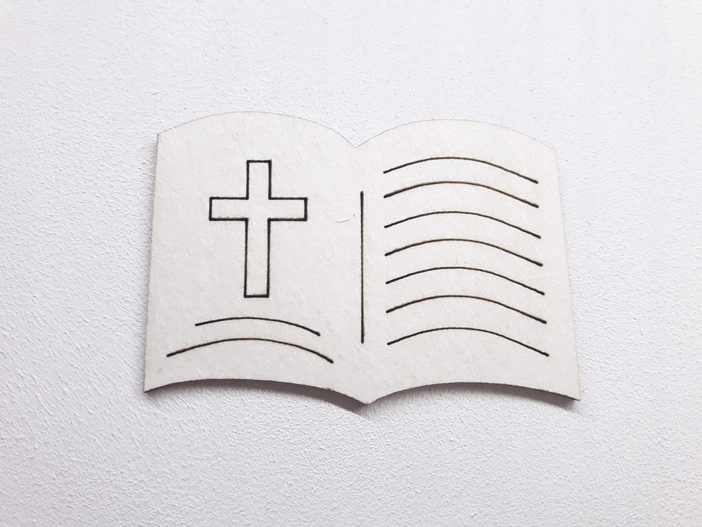 Napis dekor komunia Biblia ok.4x5cm beermata 20szt