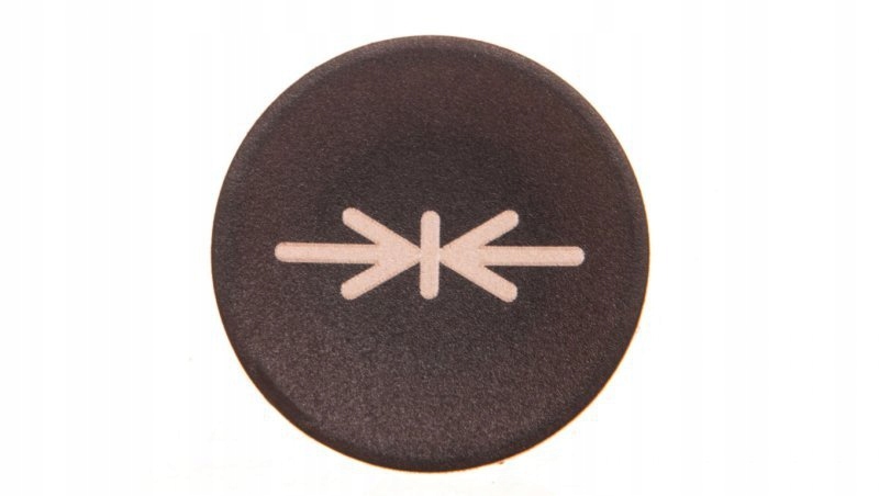 Soczewka przycisku 22mm płaska czarna z symbolem M