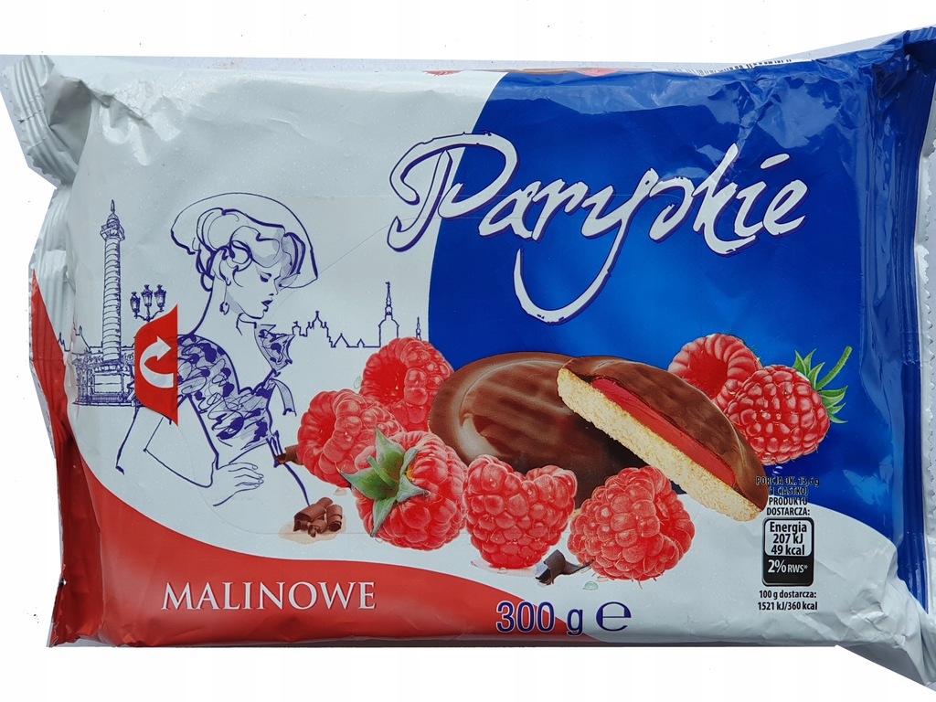 CIASTKA CIASTECZKA DELICJE PARYSKIE MALINOWE 300G