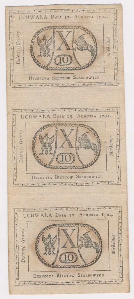 3262. Insurekcja XXX groszy 1794 = ZŁOTÓWKA obrachunkowa, st.3++ B. ŁADNA