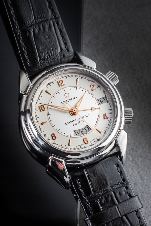 ETERNA MATIC REVEIL 1948 ALARM AUTOMATIC DATE&DAY 39MM/KPL