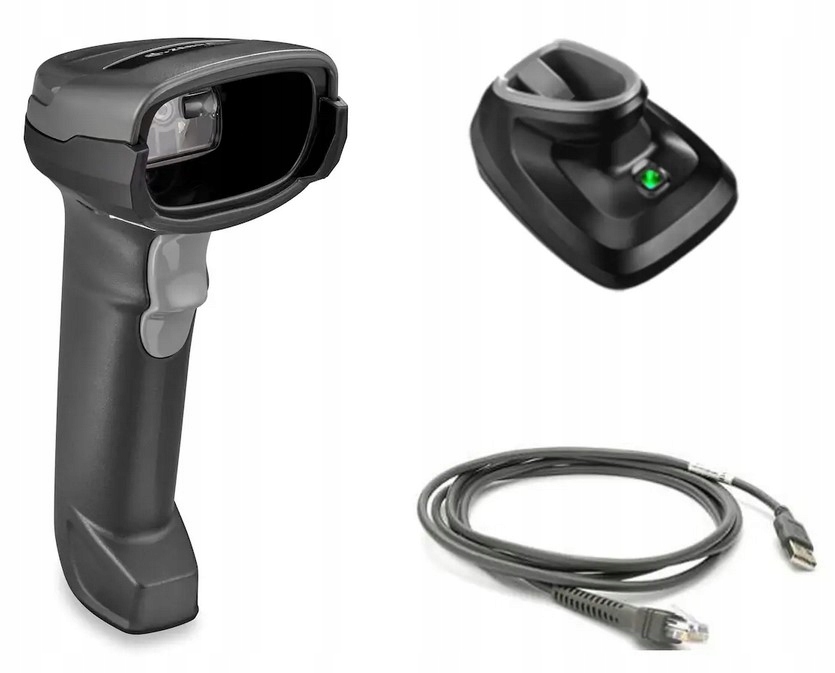 Bezprzewodowy czytnik kodów skaner 2D ZEBRA DS2278 + Stacja dokująca Kabel