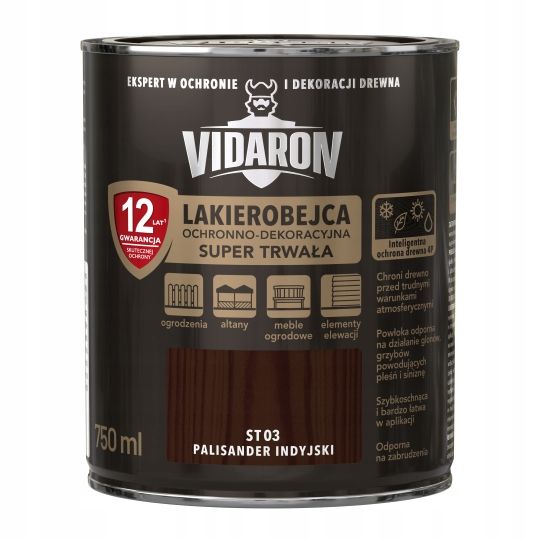 Vidaron Lakierobejca Ochronno-Dekoracyjna Super Trwała Palisander Indyjski