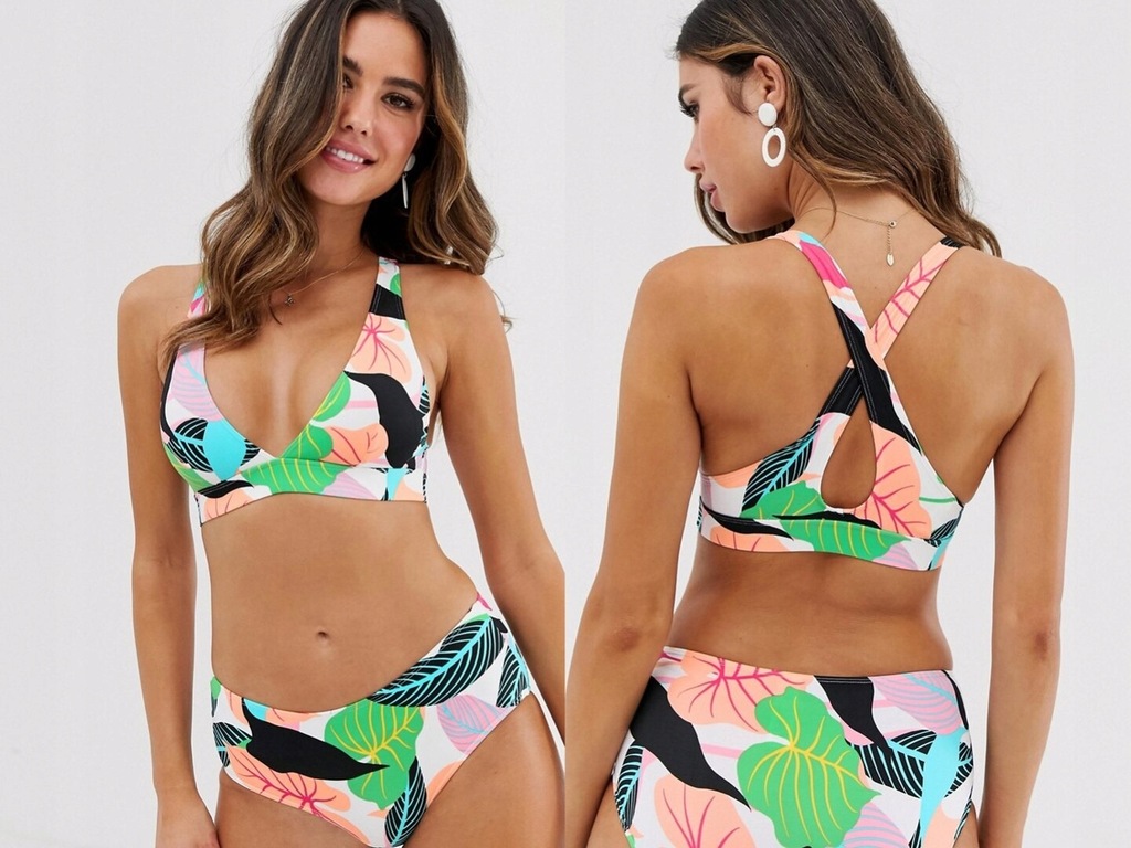 Monki - Kolorowy top bikini XS