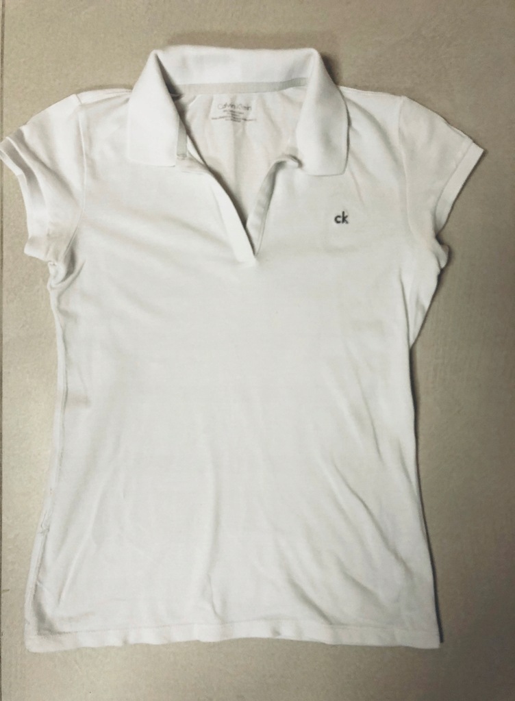 Polo koszulka t shirt calvin klein biała z USA xs