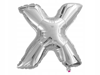 Balon Litera "X" 45,5cm (18") srebr