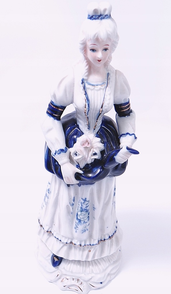 Porcelanowa dziewczynka w białej sukni 26cm
