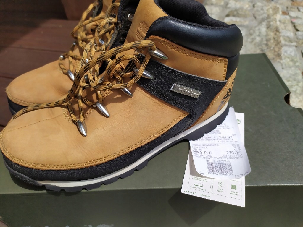 Timberland, buty r 37 jak nowe, paragon 23.12.2018