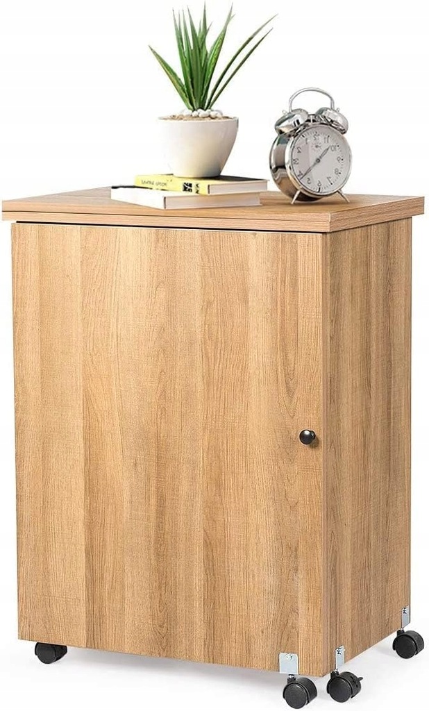 Składany stół do szycia, stół do maszyny do szycia na kółkach, (jasny brąz)