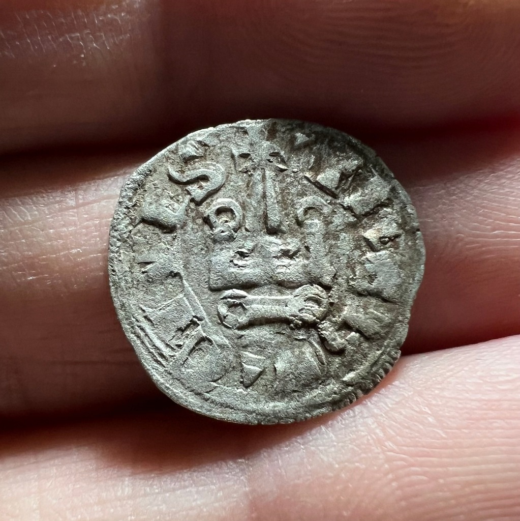 AGN, 43, Krucjaty, Księstwo Aten, srebrny denar Guy I De la Roche,1208-1287