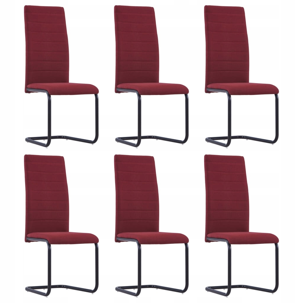 Krzesła jadalniane, 6 szt., czerwone wino, tapicer