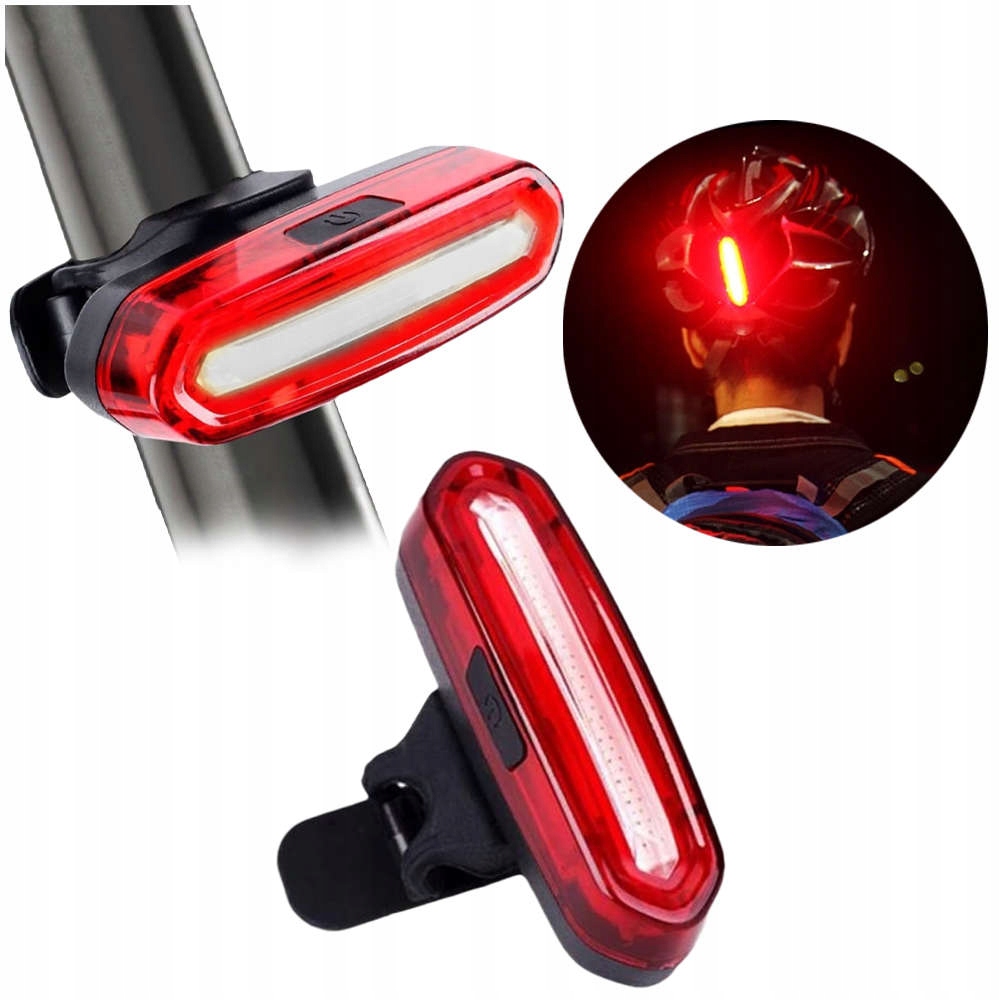 Mocna lampka rowerowa tylna LED USB Alogy światło oświetlenie wodoodporne n