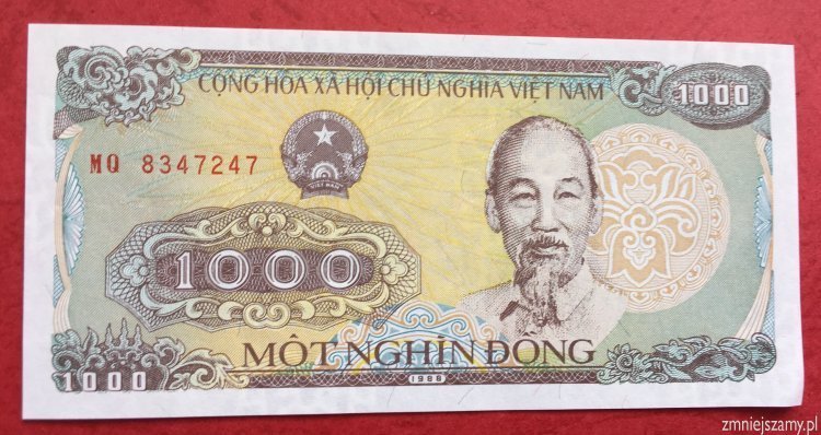 Wietnam 1000 dong z bankowej paczki dla WOŚP
