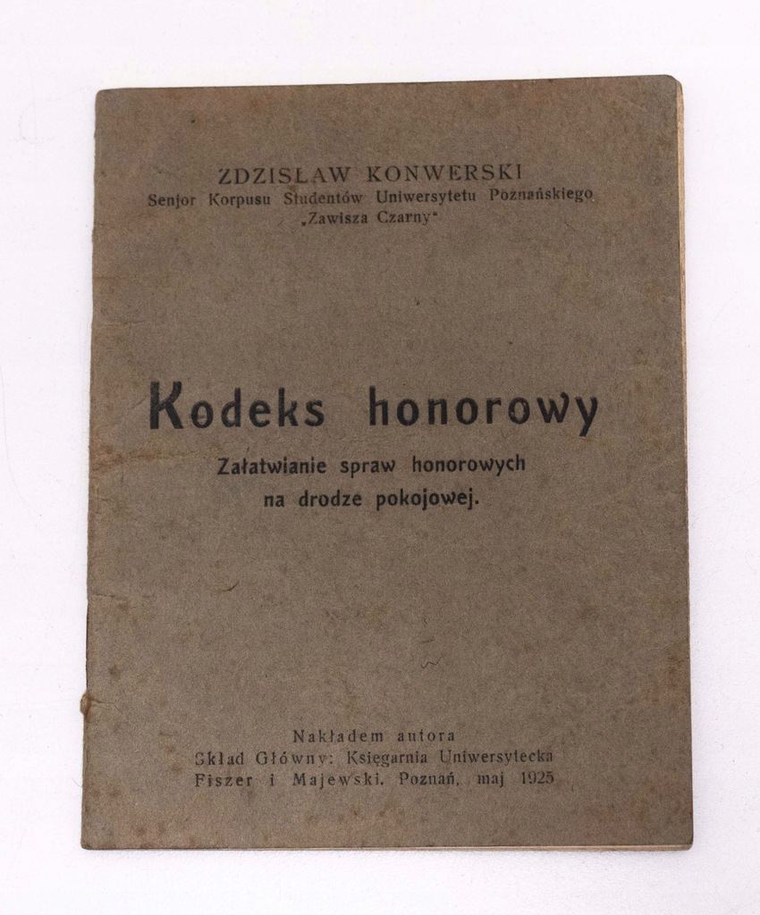 STARA KSIĄŻKA KODEKS HONOROWY 1925