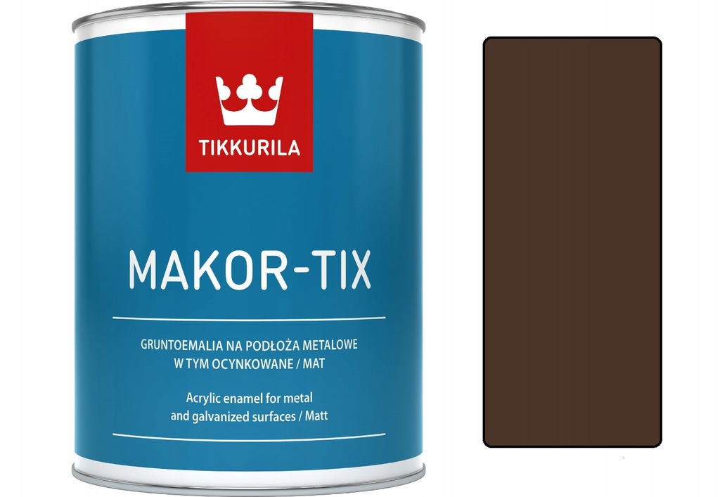Tikkurila Makor-tix farba ocynk 3L brąz czekolada
