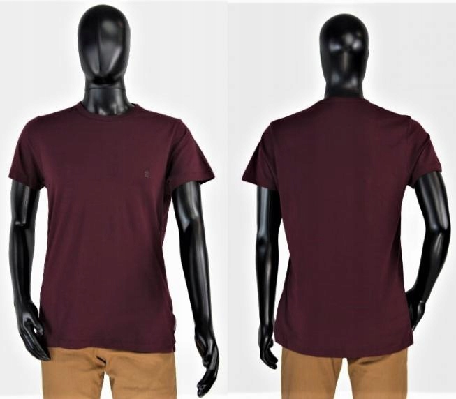 FRENCH CONNECTION Bawełniany burgundowy T-shirt L