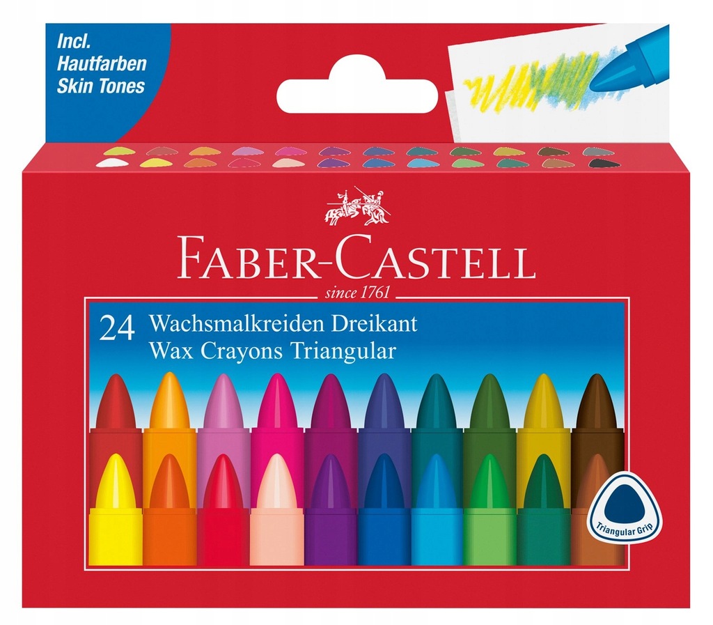 Kredki świecowe Faber-Castell trójkątne 24 kolory