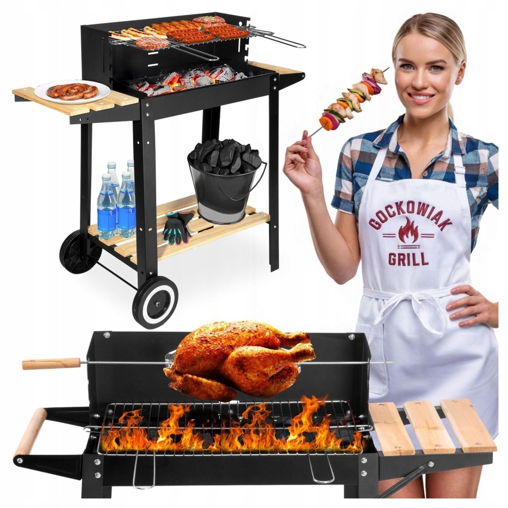GRILL WĘGLOWY OGRODOWY PARIL NA KÓŁKACH