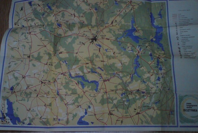 OLSZTYNEK I OKOLICE mapa lata 60/70-te.