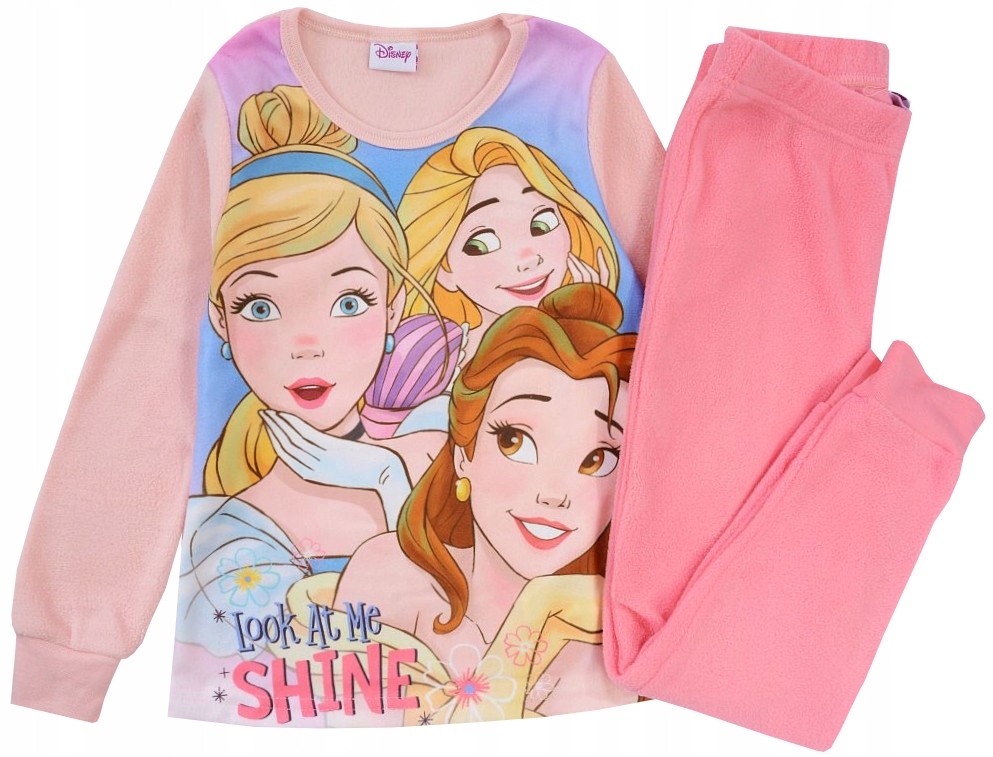 PIŻAMA piżamka POLAR ciepła dziewczęca KSIĘŻNICZKI DISNEY morela 128 R077E