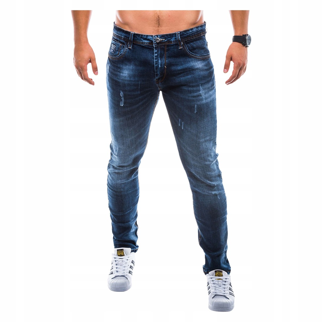 Spodnie męskie jeansowe przetarcia P765 jeans 33