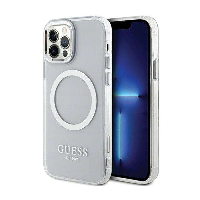 Guess Metal Outline MagSafe - Etui iPhone 12 / iPhone 12 Pro (przezroczysty