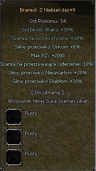 Metin2 Tasmania Bransoleta z łez+9 perf DT