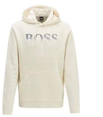 HUGO BOSS BLUZA MĘSKA ECRU KLASYCZNA LOGO M 1ZBB