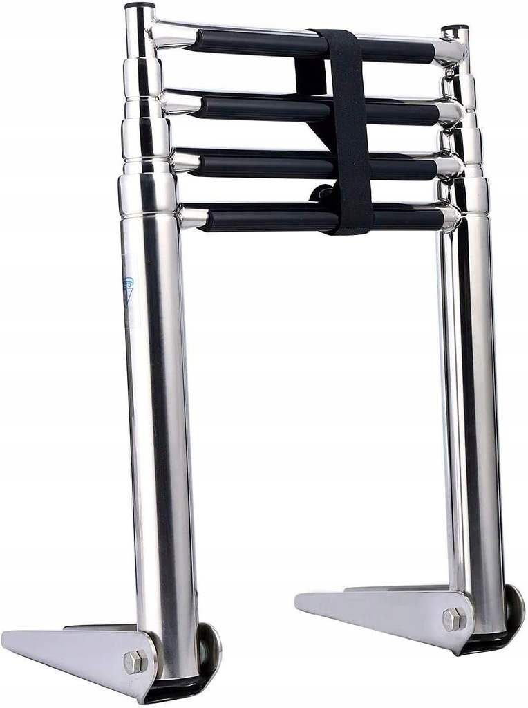 Drabinka basenowa KAOLALI ze stali nierdzewnej, 4 stopnie, 150 kg