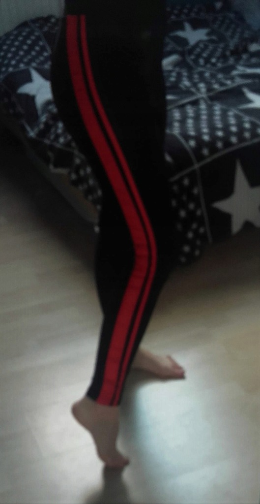 Nowe legginsy z lampasami xs