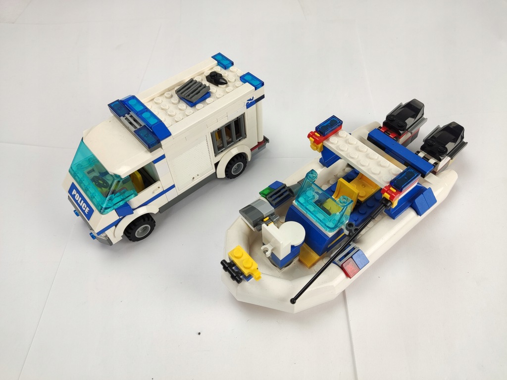 LEGO Elementy City Policja Ponton Łódka Auto Furgonetka