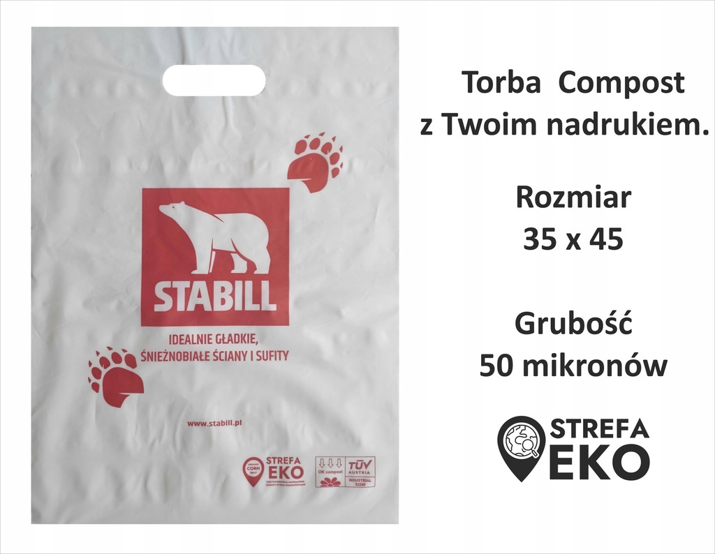 Reklamówki z nadrukiem kompost 35x45 BIO 3000 szt.