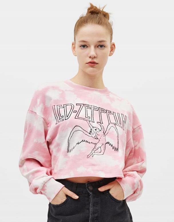Led Zeppelin Bershka Tie Dye Sweatshirt Maglia Led Zeppelin Hermit