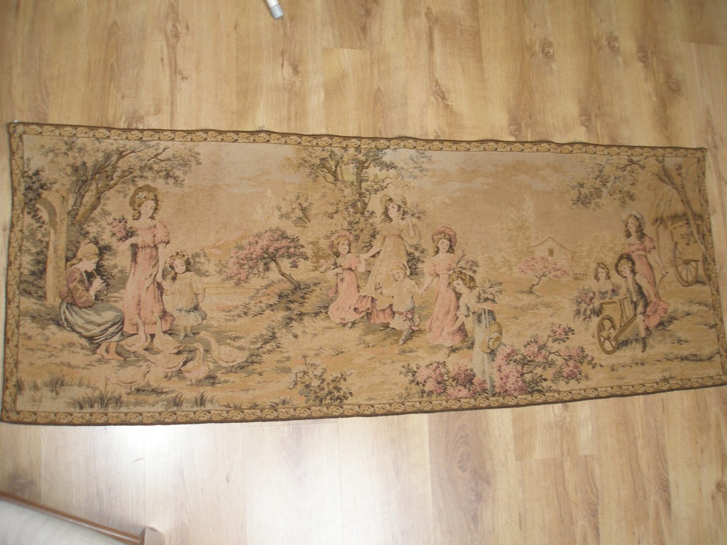 stary gobelin kilim 163/60 cm nie wymaga renow