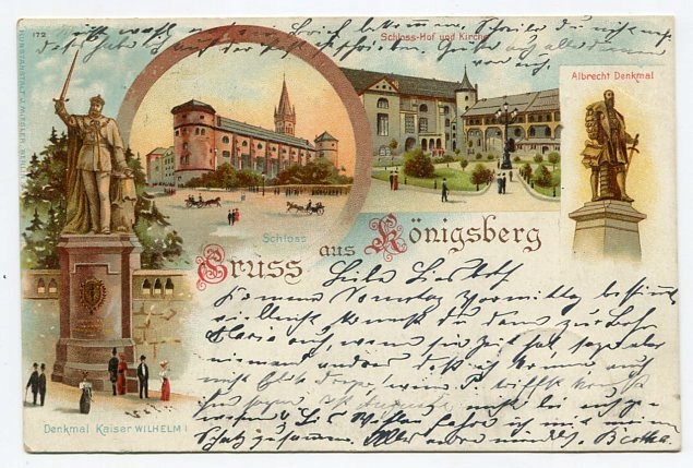 NIEMCY - KRÓLEWIEC - KOENIGSBERG - ZAMEK - WILHELM I - LITOGRAFIA - 1898
