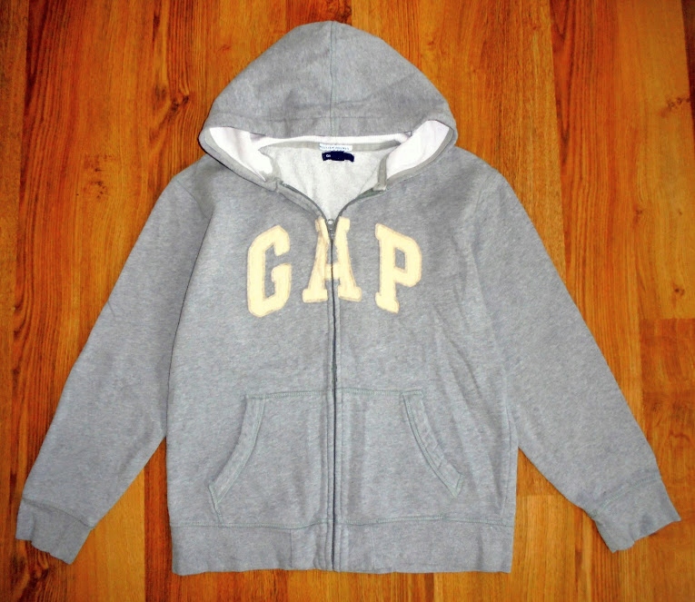 GAP ___szara bluza z kapturem LOGO roz.___158