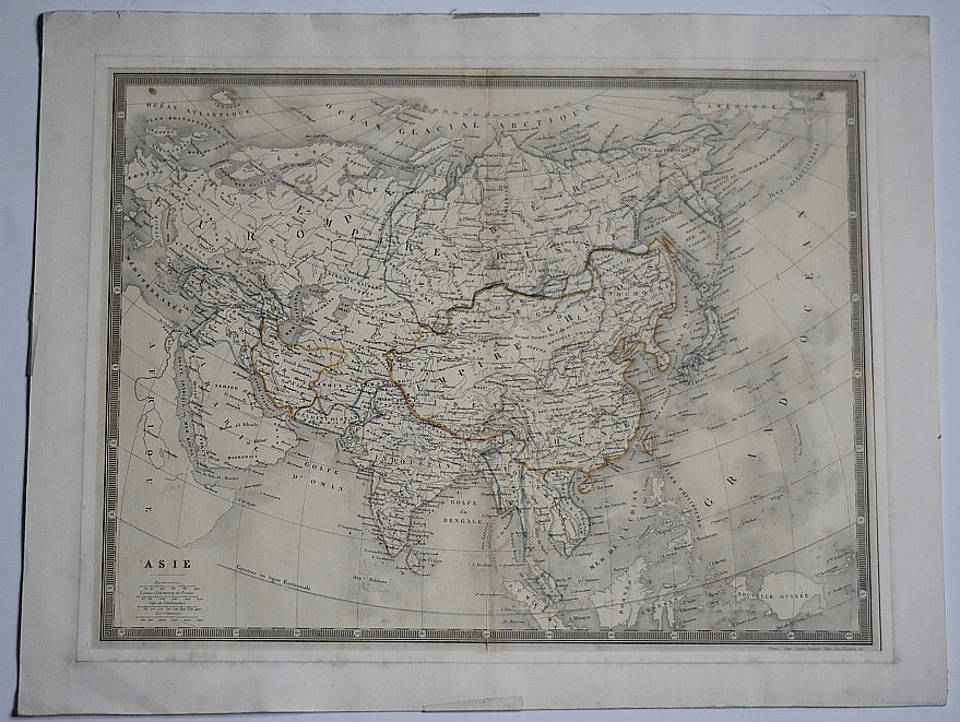 Mapa Azji i Europy XIX w Francja XII