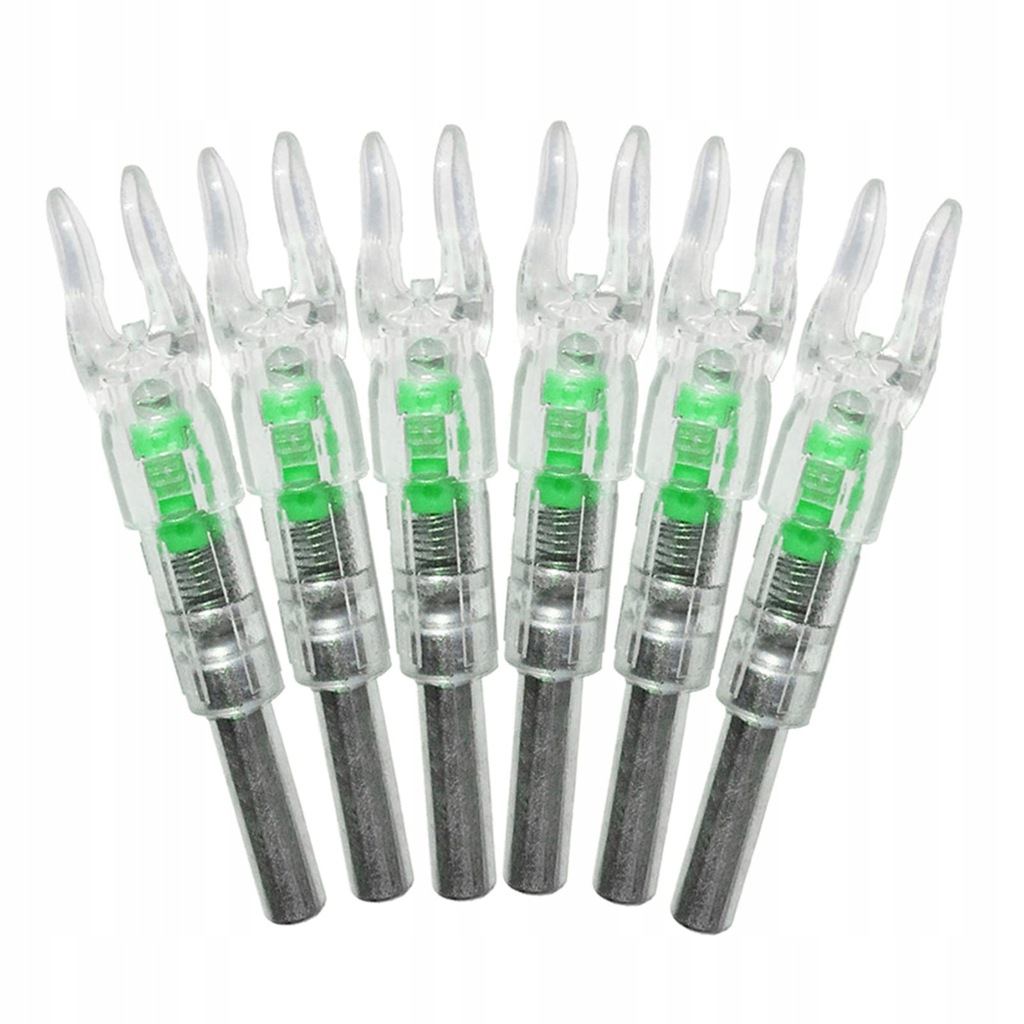 6pcs Automatically Luminous Arrow Nock Tail Hunting Shooting Fit Green