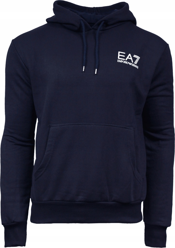 BLUZA Z KAPTUREM EMPORIO ARMANI LOGO EA7|GRANATOWA