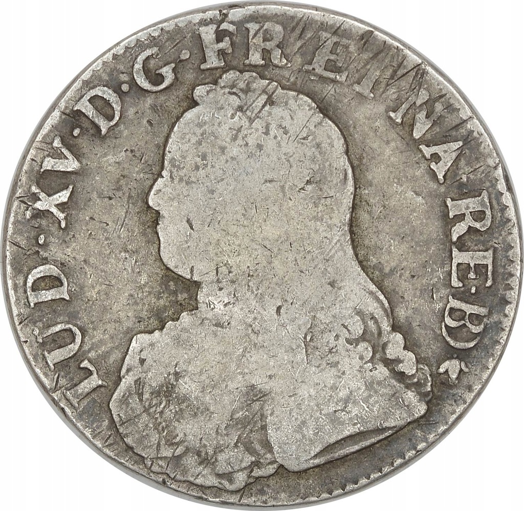 17.hy.FRANCJA, LUDWIK XV, 6 LIVRÓW/ TALAR 1735