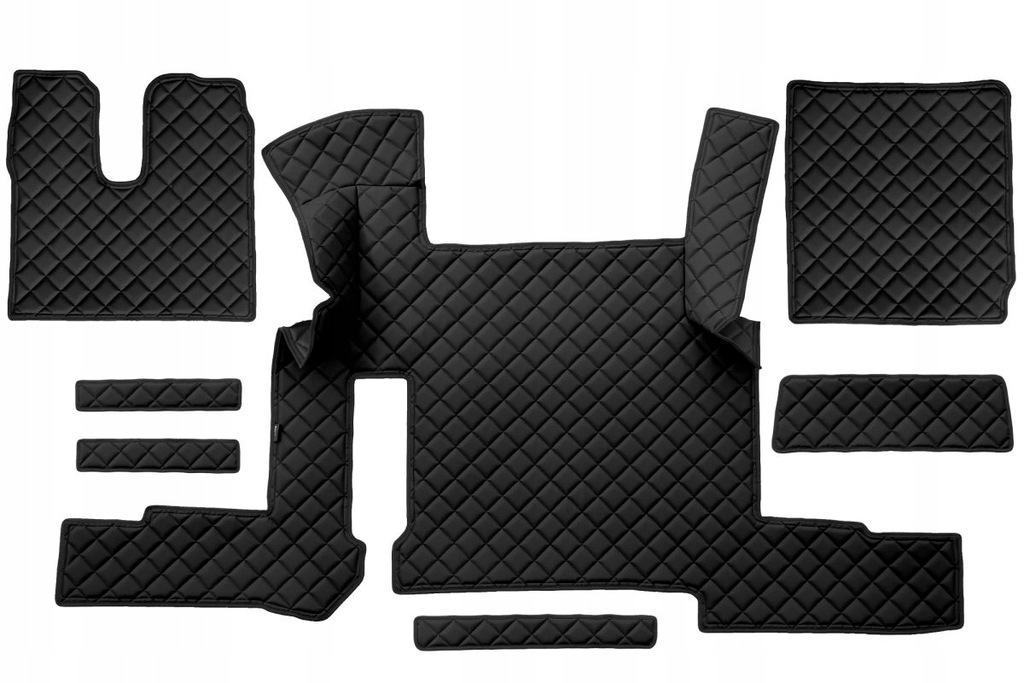 F-CORE Dywaniki podłogowe EKO-Skóra pikowana (7 szt.) Czarny dwie szuflady,