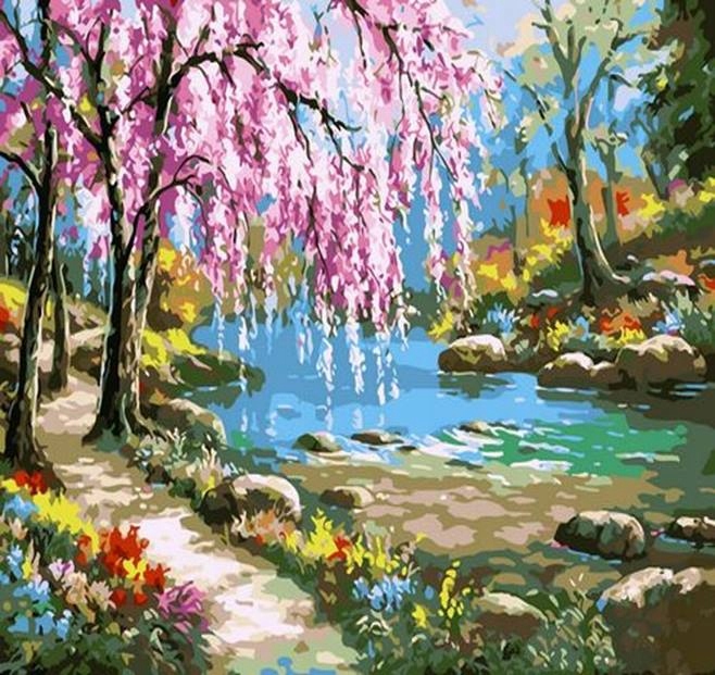 MALOWANIE PO NUMERACH - PARK WIOSNĄ, 40x50 cm