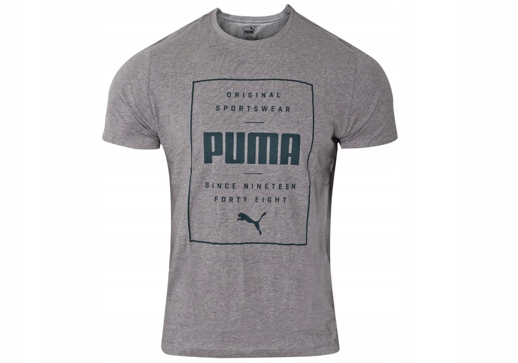 PUMA KOSZULKA T-SHIRT BOX PUMA TEE GREY Roz: M