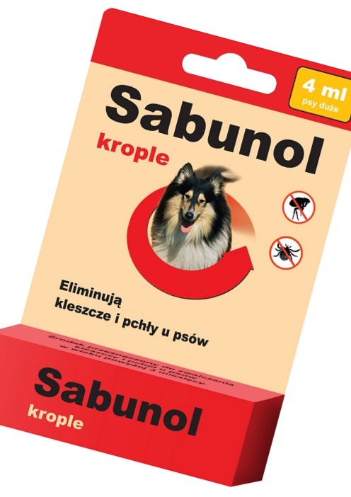 SABUNOL KROPLE PCHŁY KLESZCZE PSA 20-40 kg 4ml