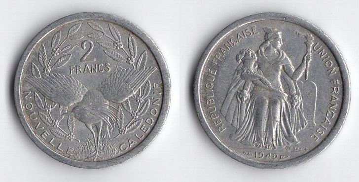 NOWA KALEDONIA 1949 2 FRANCS