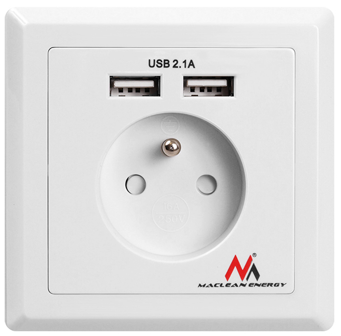 GNIAZDKO ELEKTRYCZNE UZIEMIENIE ŁADOWARKA USB 2.1A - 6892505752