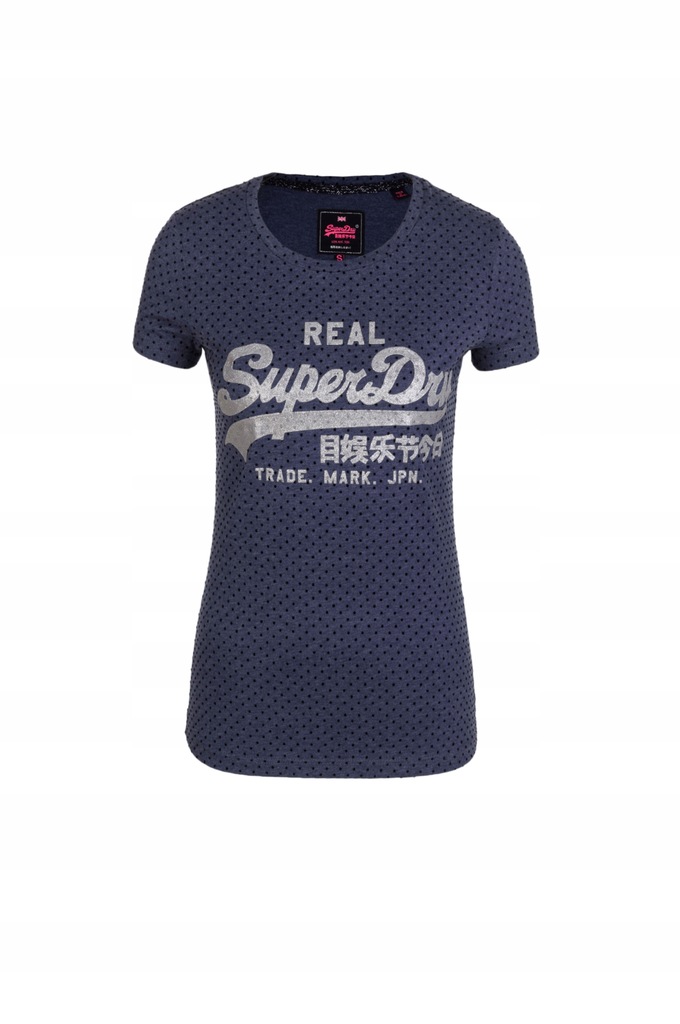 T-SHIRT SLIM FIT SUPERDRY NIEBIESKI ROZ. XS