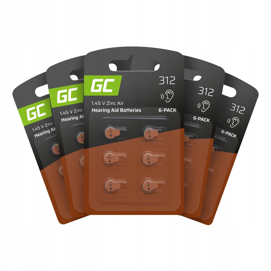 30x Bateria Green Cell 312 do Aparatu Słuchowego